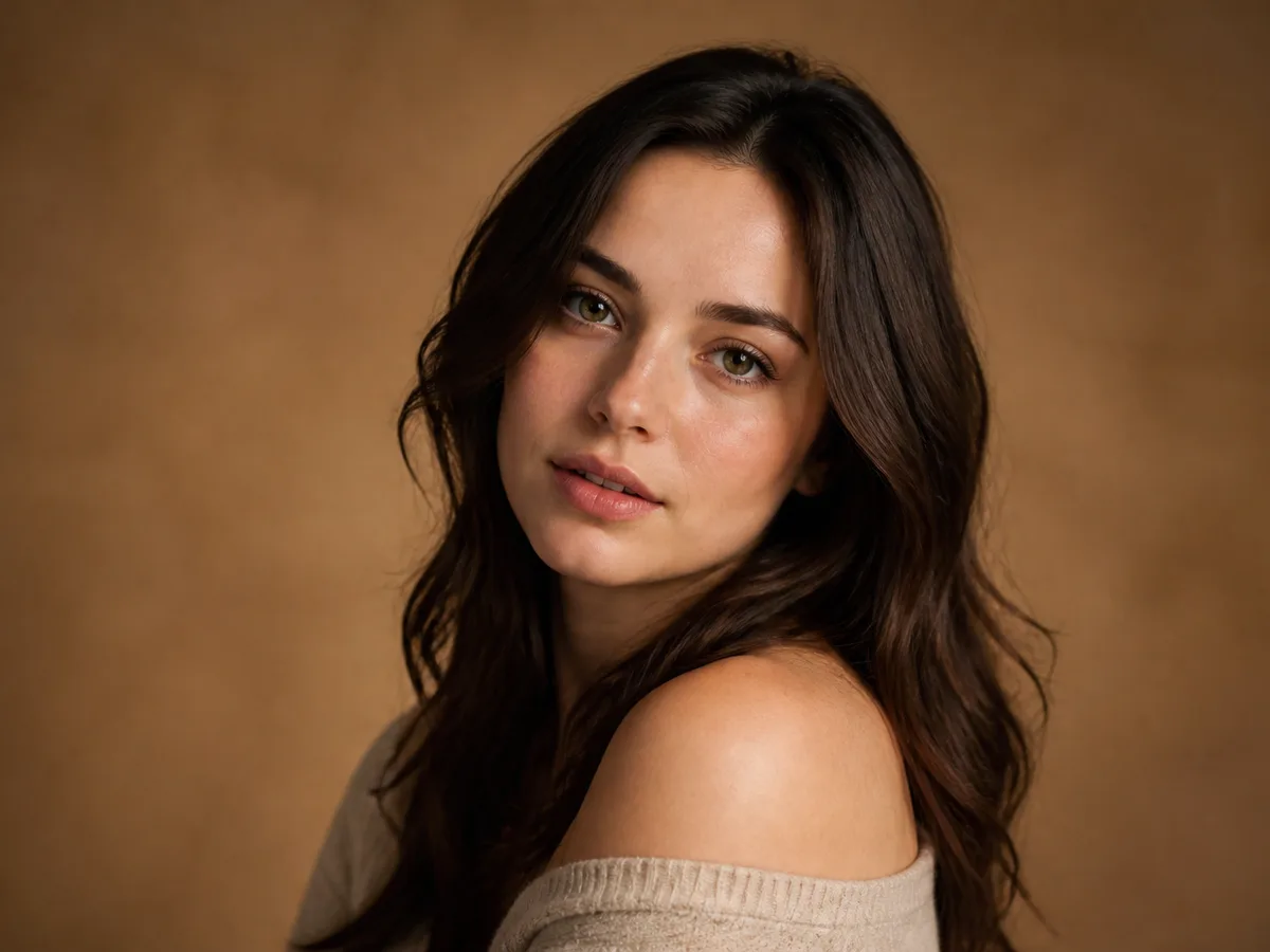 AI background remover example: portrait placed on a new studio backdrop after cutout
