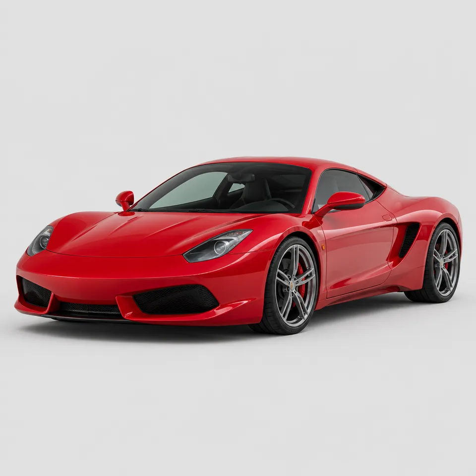 AI background remover example: car isolated from busy street for automotive catalog