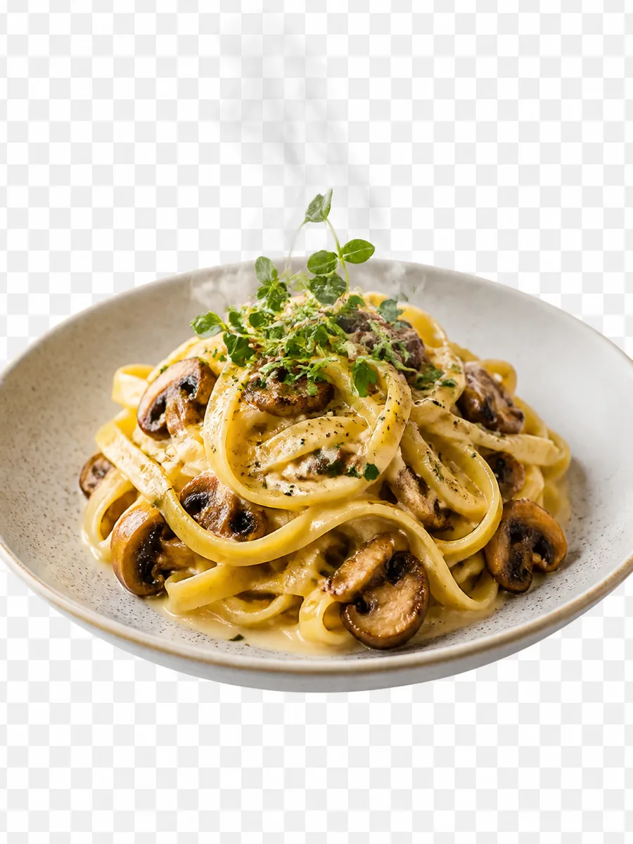 AI background remover example: plated food dish on transparent background for menu design