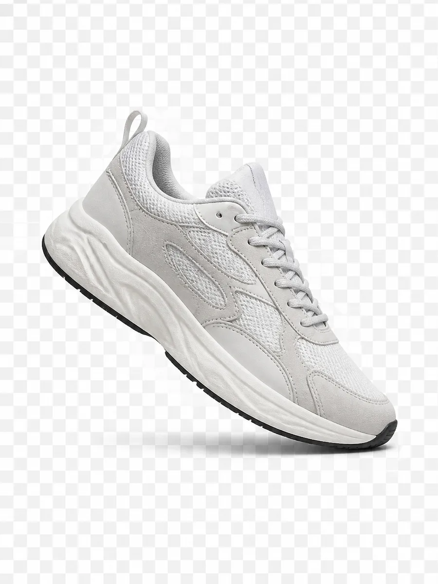 AI background remover example: ecommerce sneaker cut out on transparent checkerboard