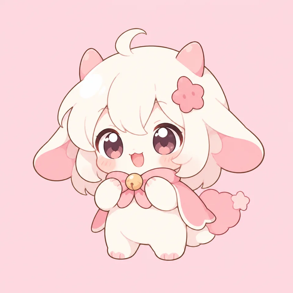 AI character generator example: cute chibi character design on a clean background