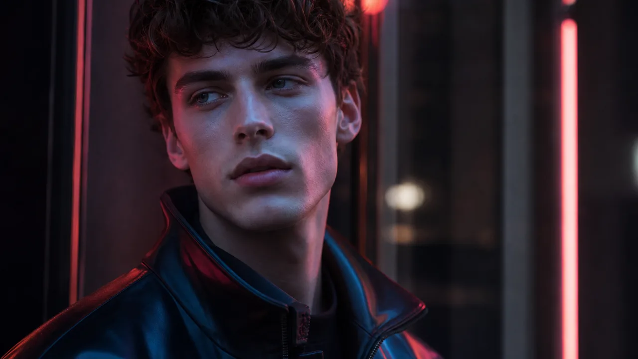 AI headshot generator example: actor-style dramatic headshot with cinematic lighting
