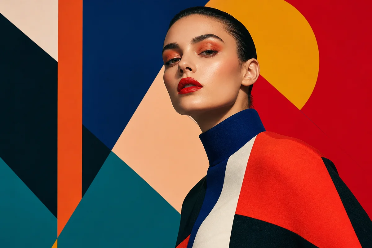 AI-generated bold fashion editorial poster portrait for campaign and magazine layouts