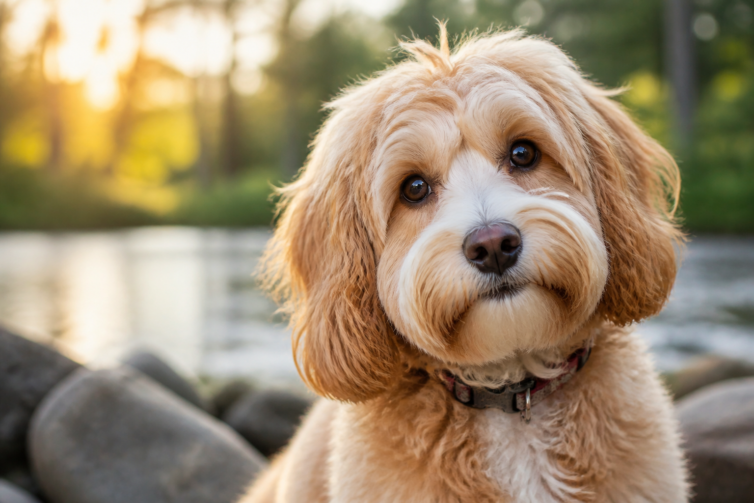 AI photo enhancer example: pet photo with enhanced fur detail and soft background