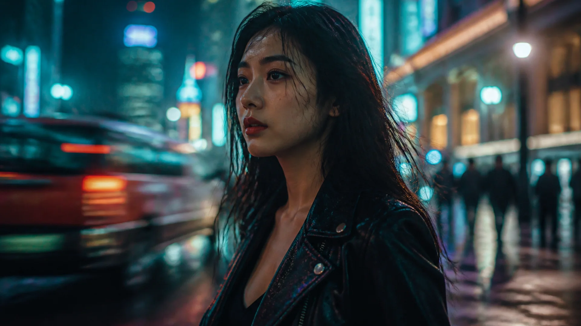 视频能力：雨夜霓虹街头的电影感氛围