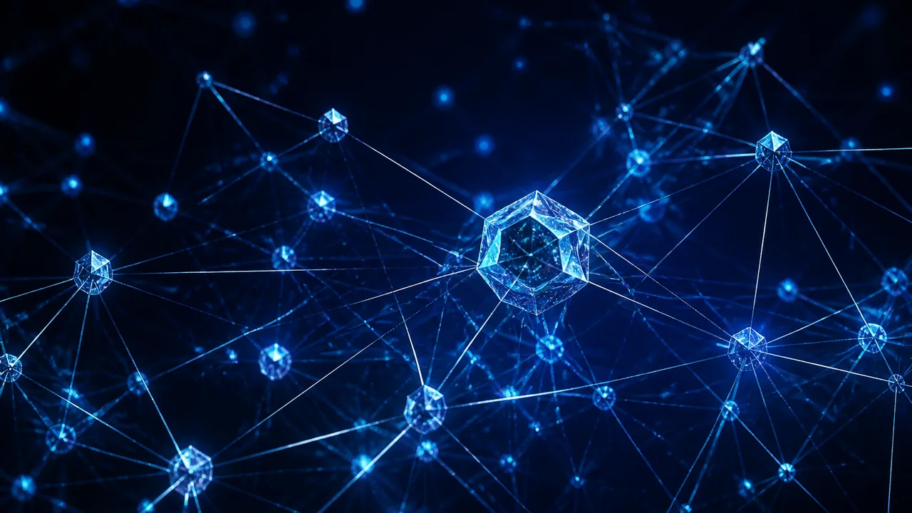 DeepSeek 封面：深蓝几何光点
